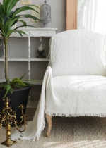 Rice White Japanese literary cotton summer breathable relief plaid three-dimensional cover blanket bedside blanket photo background