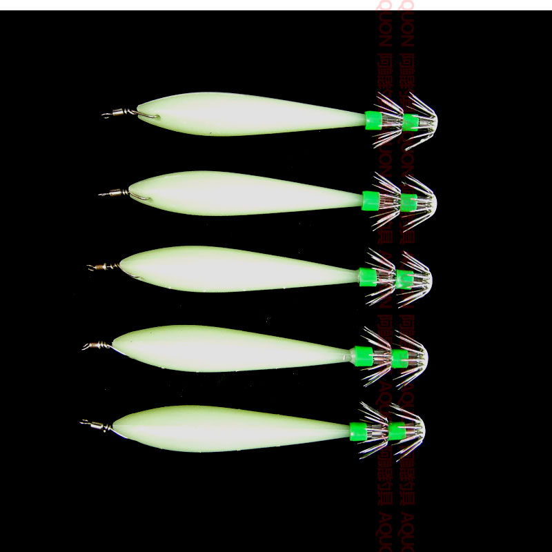 Fishing Fake Bait Squid 2 Section Fishing Group Luminous Shrimp Marine Fishing Squid All Night Light Bait Pack 5 Only Clothing