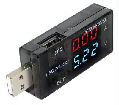 Charging safety mobile phone voltmeter tail plug monitoring current word double number display detection instrument usb instrument panel