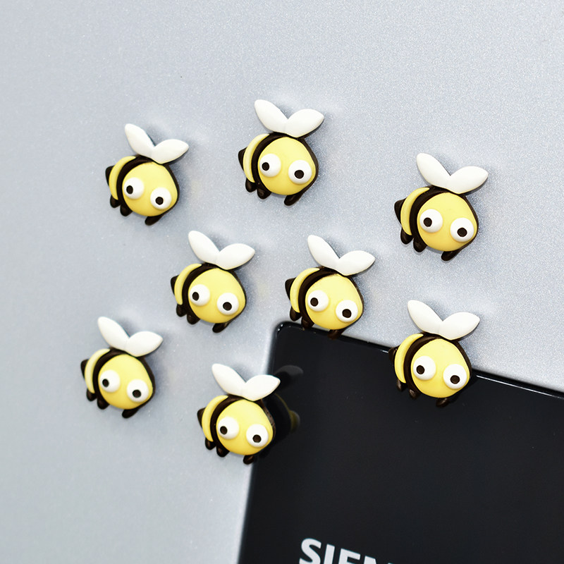 Creative Cute Cartoon Animal Head Small Bee Fridge Stick Magnet Fridge Patch Children Early Education Creative Magnet Accessories