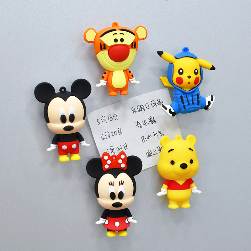 Cute creative Mickey Mini small glove magnetic button refrigerator paste stereo cartoon magnetic magnetic iron suction