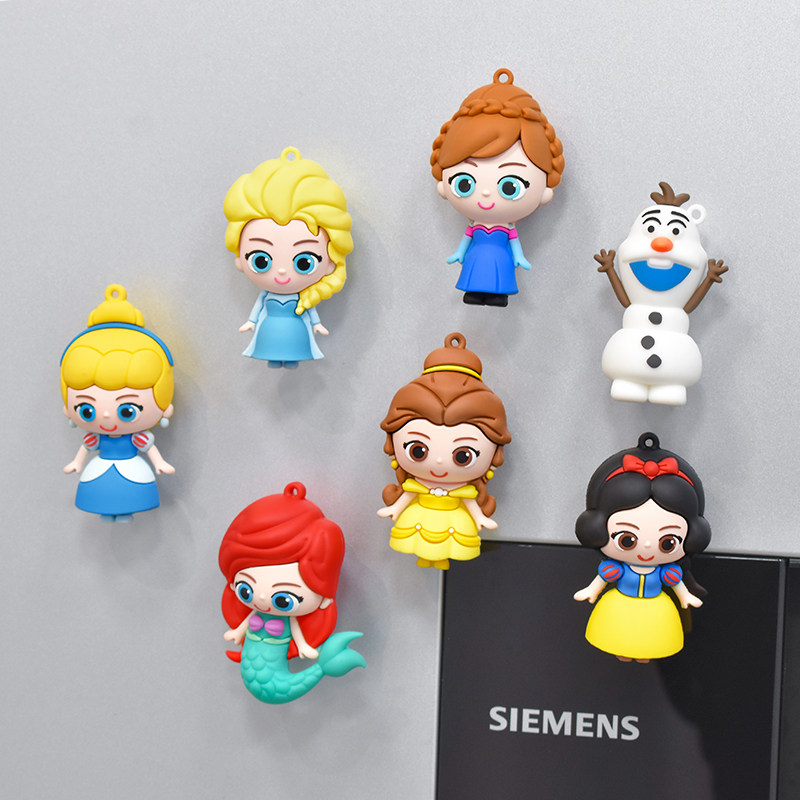 Animation Princess Refrigerator Sticker Aishammaid Cinderella Cinderella White Snow Cartoon Animation Movie cute magnetic decoration