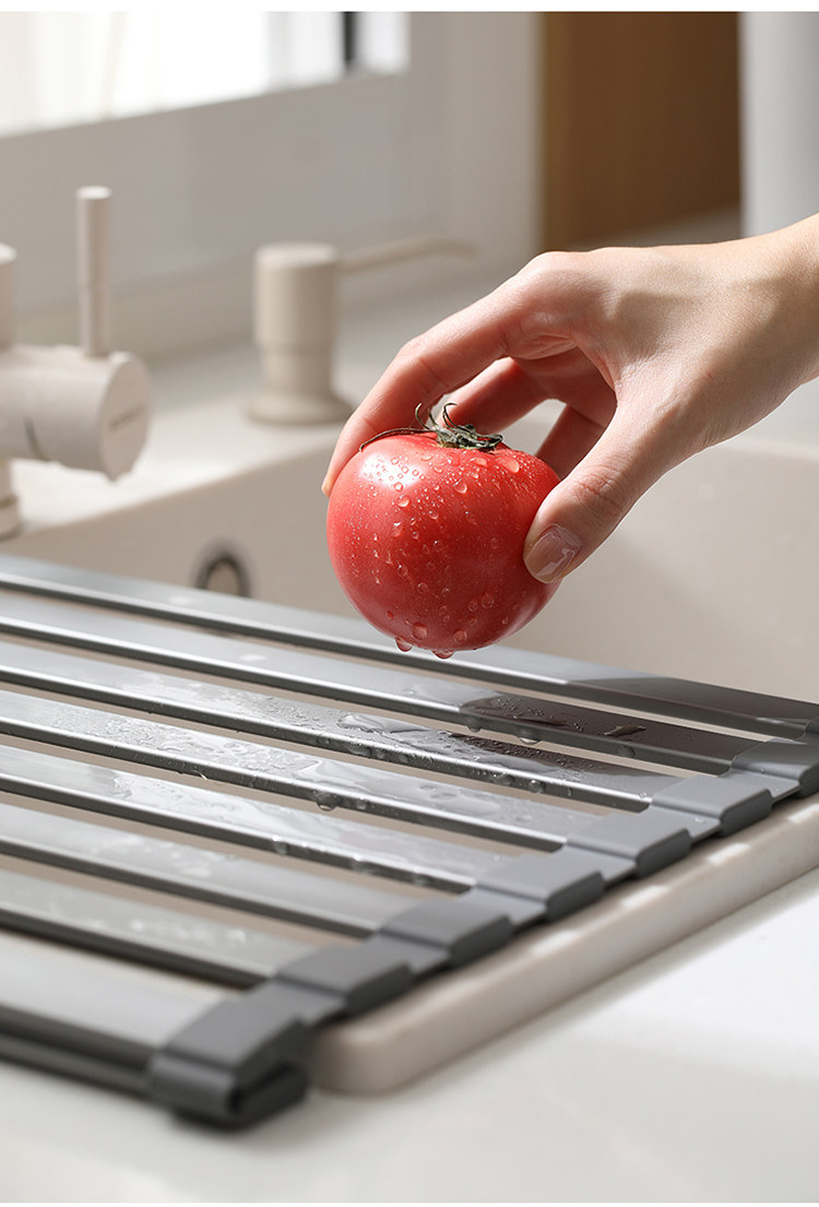 Раковина полка 可折叠沥水架洗碗水池架子放筷碟收纳篮厨房水槽硅胶水板垫置物架 Fa so la