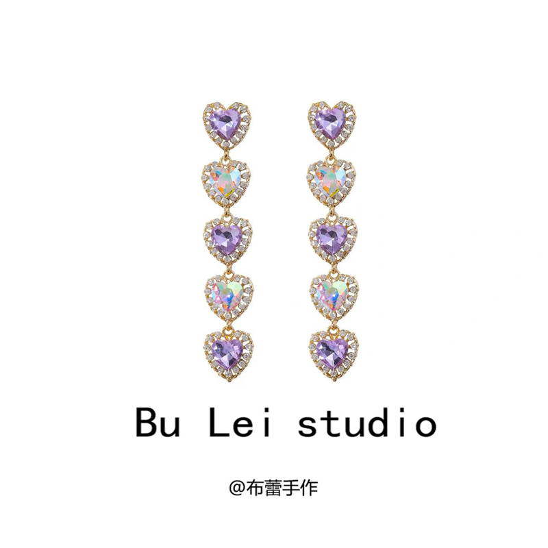 Purple Loving Advanced Retro Youth With you Kongsnower Earrings Earrings Earrings South Korea Ins Ear Pendant-Taobao