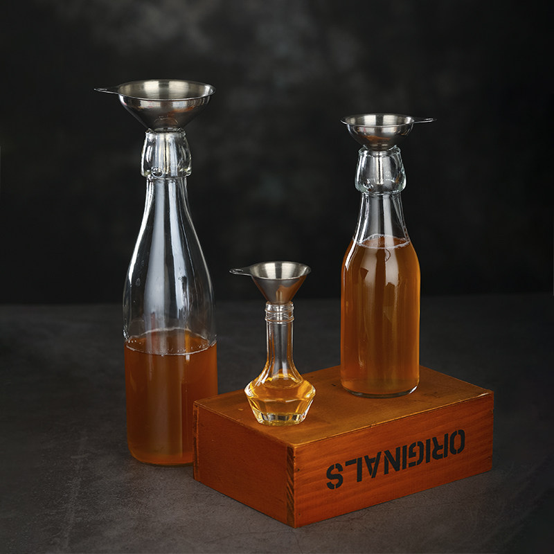 Bar legend a set of three small stainless steel funnel bars Tune Wine Juice Funnel Household Oil Drain-Taobao
