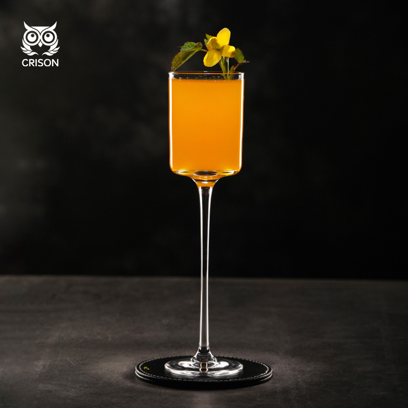 CT2803 CRISON Japanese Crystal High Foot Cocktail Cup Creative Personality Japanese Classic Goldfoot Cup