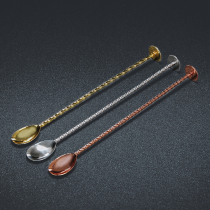  Bar legend stainless steel thin thread long bar spoon Bar spoon Bar stirring spoon Bartending long bar spoon 30cm