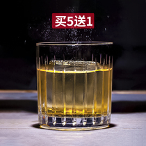  Lead-free glass engraved whiskey glass old fashion large ice hockey glass classical cocktail glass bartending