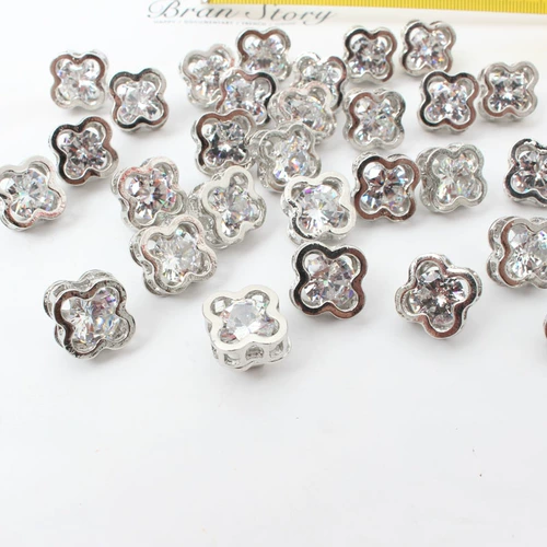 Бриллиантовый аксессуар для волос, сверло ручной работы, резинка для волос, четырехлистный клевер, в корейском стиле, DIY