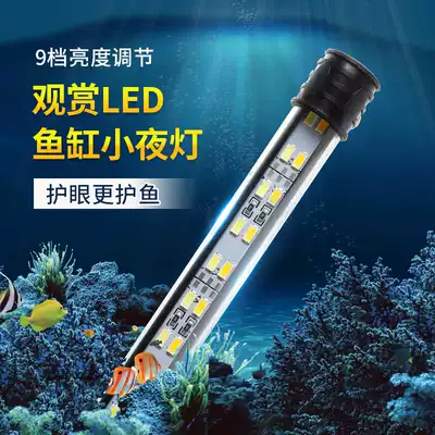 Double row two-color timing dimming 12v-usb mini LED fish tank small night light diving light aquarium anti-aquatic grass light