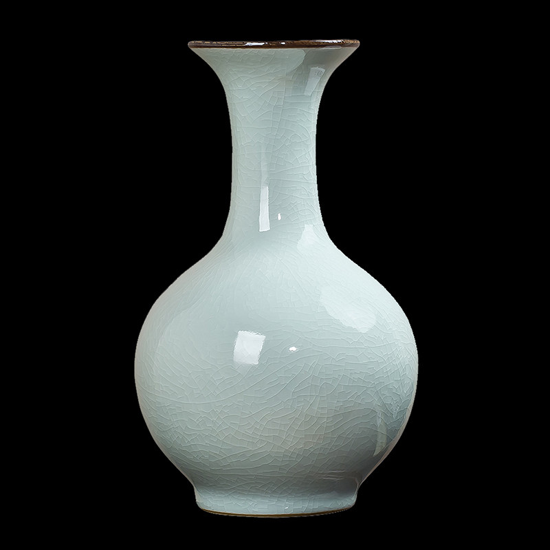 Jingdezhen Ceramic Vase Ornament Living Room Flower Arrangement High-grade Porcelain Chinese Wine Cabinet Study Porch Home Decoration