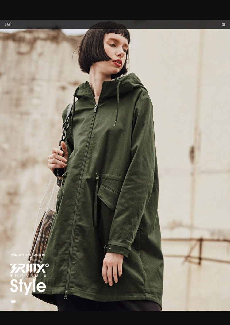 Áo khoác thể thao 361 độ nữ mùa đông xuân 2019 áo khoác ngoài cotton mới 361 áo trùm đầu dài đơn áo gió - Áo gió thể thao áo khoác nam uniqlo nhật