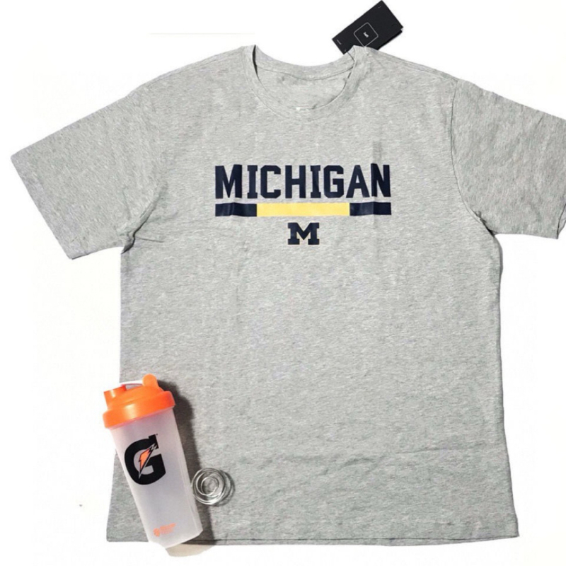 Summer New Ncaa University of Michigan Basketball Training Player Version Elite Sports Casual Quick-Drying T-Shirt Short Sleeves