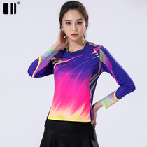 (Quick-drying type)single and double number autumn and winter badminton long-sleeved womens tennis suit sports badminton suit long-sleeved jersey