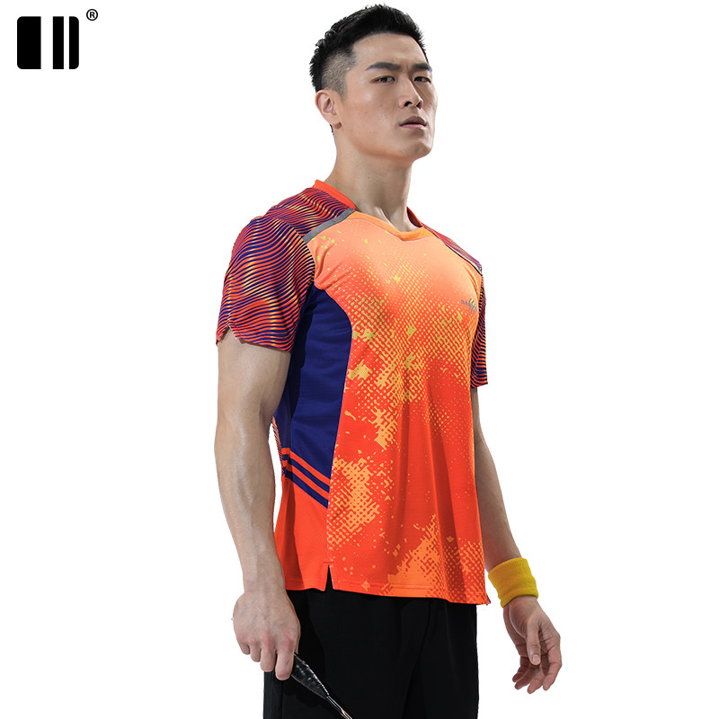 (Breathable type) single double number badminton suit male culture shirt short sleeve blouses women's jersey T-shirt tennis jersey man