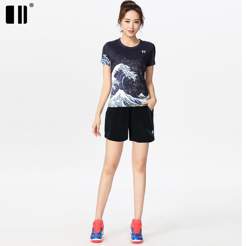 (Breathable type) Single Double Number Badminton Suit Women Summer Speed Dry Race Suit Group Purchase Custom Sportswear Short Sleeve T-shirt