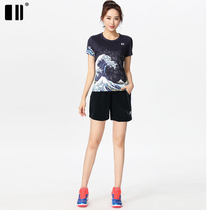 (Breathable) single and double badminton clothes Womens summer quick-drying game clothes Group purchase custom sportswear short-sleeved t-shirt