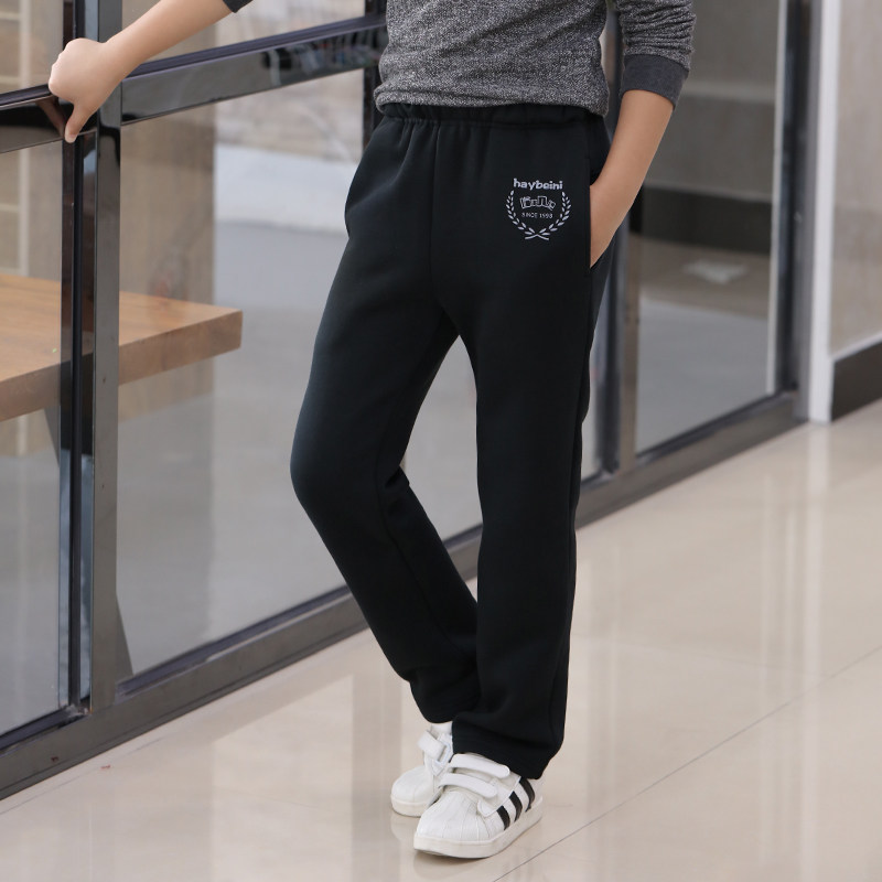 Children's dress new 2020 Winter-style boy loose trousers Child plus suede pants thicken CUHK Warm Cotton Pants Outside