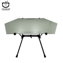 British JFEIBLUE six-sided hexagonal table outdoor camping fishing portable lightweight folding aluminum tactical table board