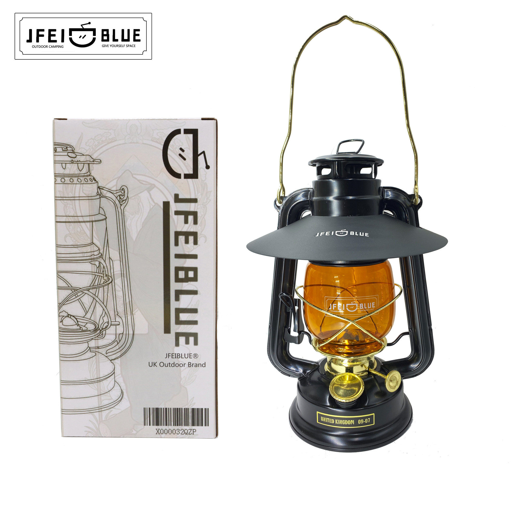 British JFEIBLUE retro traditional kerosene lamp camping lamp horse lamp outdoor portable lamp old-fashioned oil lamp military style