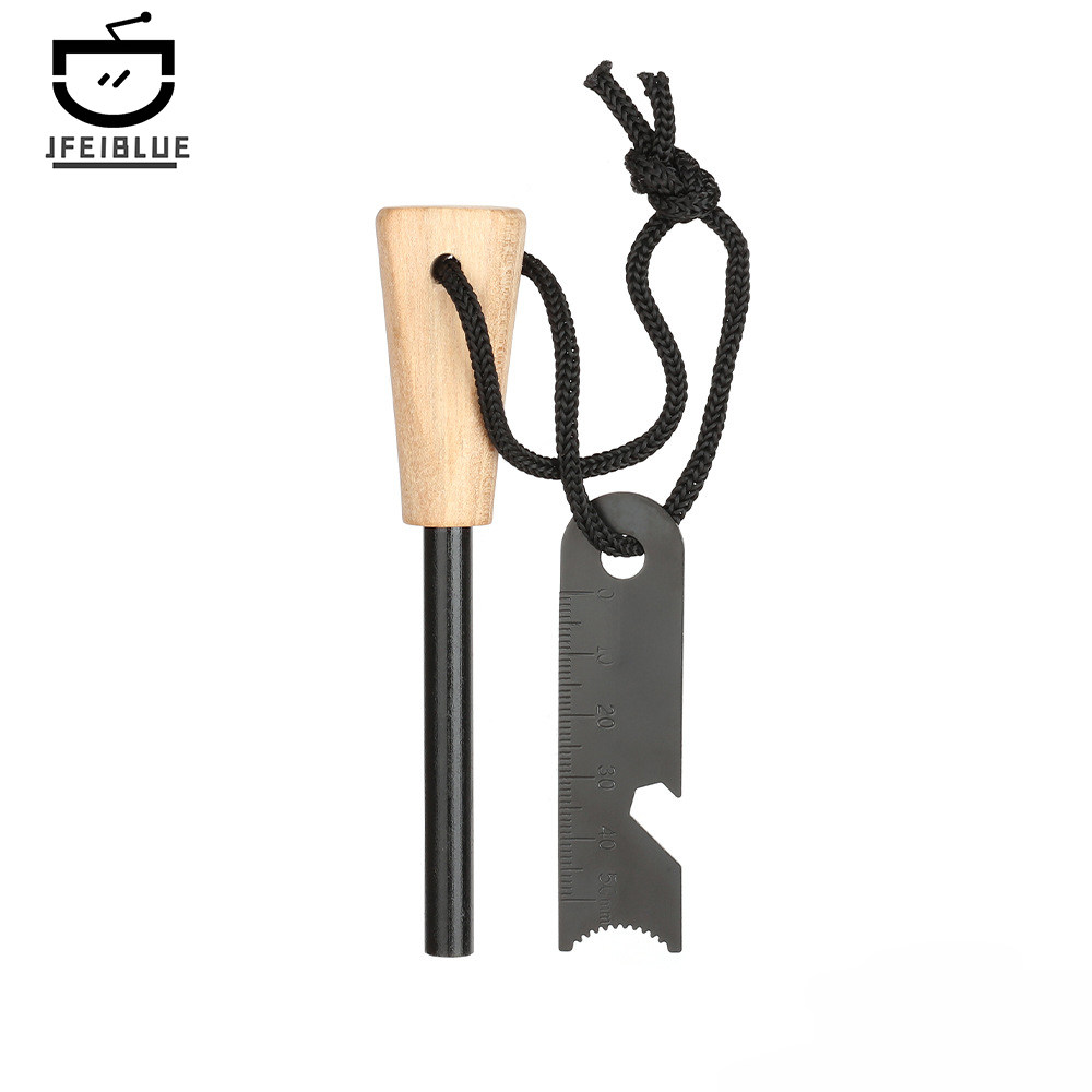 Portable outdoor fighting fire stone camping equipment Field survival seeking tools Magnesium stick to take firearm wood handle to fight fire stick