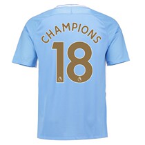 Manchester City UK Nike Manchester City 17 18 Premier League champions home mens fans Football suit Jersey