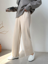 Chenille corduroy wide leg pants womens autumn and winter velvet thickened slacks to match thin womens pants straight pants