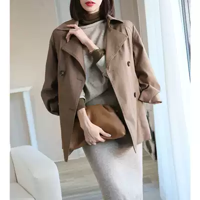 MSTOKYO high-end atmospheric windbreaker jacket thin female 2021 new boutique khaki temperament large size age reduction