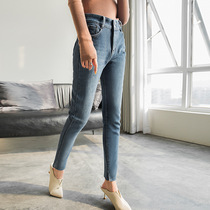 MSTOKYO simple Classic Plus velvet thickened high stretch warm straight jeans women slim waist pants