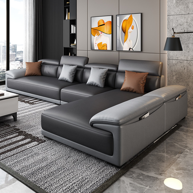 Wash - free technology cloth sofa combination modern minimal living room 2021 Net Red Northern Europe light luxury removable cloth sofa
