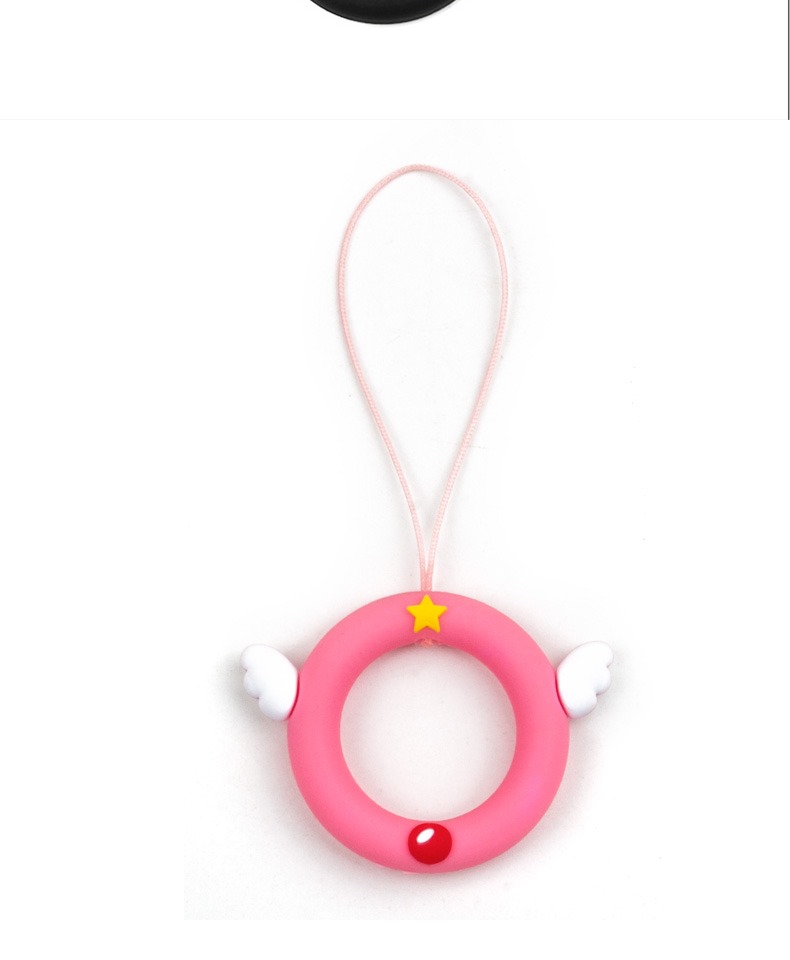 u đĩa dây buộc vòng khóa silicone vòng điện thoại di động dây buộc ngắn treo cổ dây có thể tháo rời Hàn Quốc táo 6 sling lưới màu đỏ dài điện thoại di động dây chìa khóa vòng dây donut dây buộc dễ thương - Nhẫn nhẫn trơn