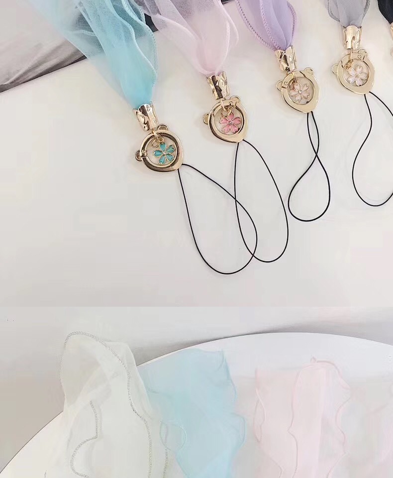 Điện thoại di động dây đeo nữ treo cổ lưới màu đỏ u đĩa treo mặt dây chuyền ngắn cổ tay cá tính phổ quát điện thoại di động dây rộng vòng khóa điện thoại di động chuỗi dây đeo nhẫn mặt dây chuyền lụa khăn dây - Phụ kiện điện thoại di động ốp lưng xiaomi redmi note 9