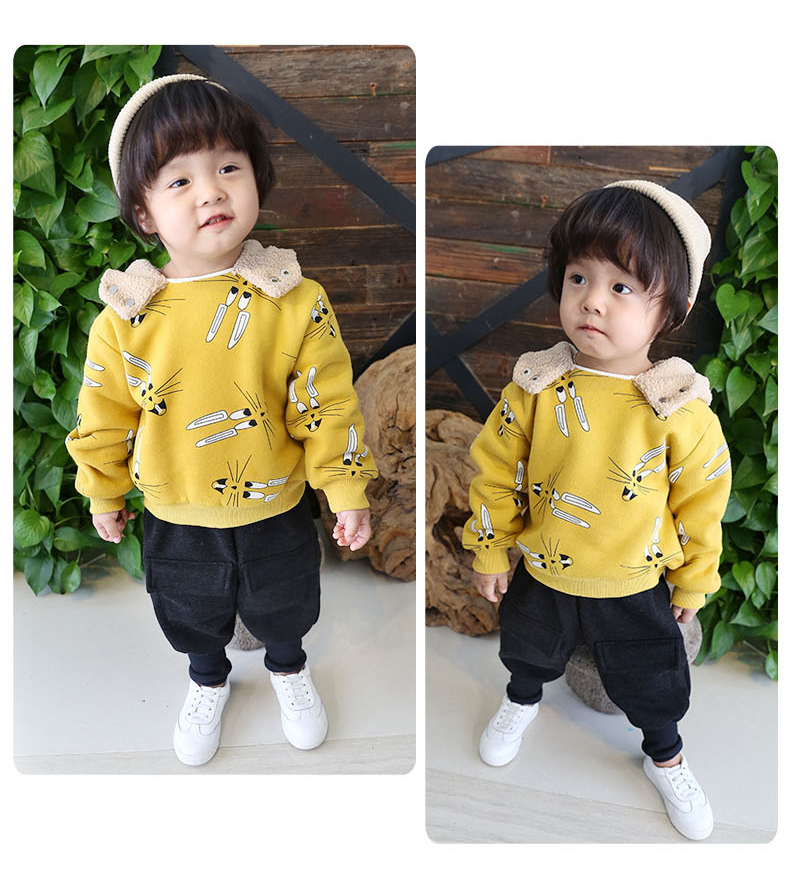 Quần nỉ lông cừu dày cho nam mùa thu và mùa đông mới 1-3 tuổi Cậu bé quần dài giản dị quần harem quần trẻ em thủy triều quan ni nhung tre em