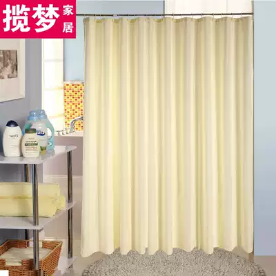 Jacquard cloth shower curtain waffle thickened waterproof and mildew proof shower curtain polyester fiber cloth dressing room hotel bathroom curtain