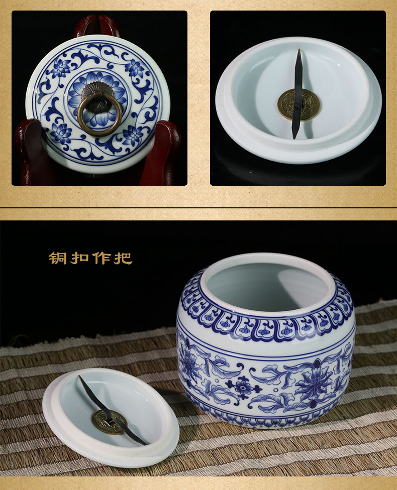 Jing DE auspicious esteeming harmony, pure manual caddy fixings jingdezhen porcelain store receives household business gifts ceramic tea pot