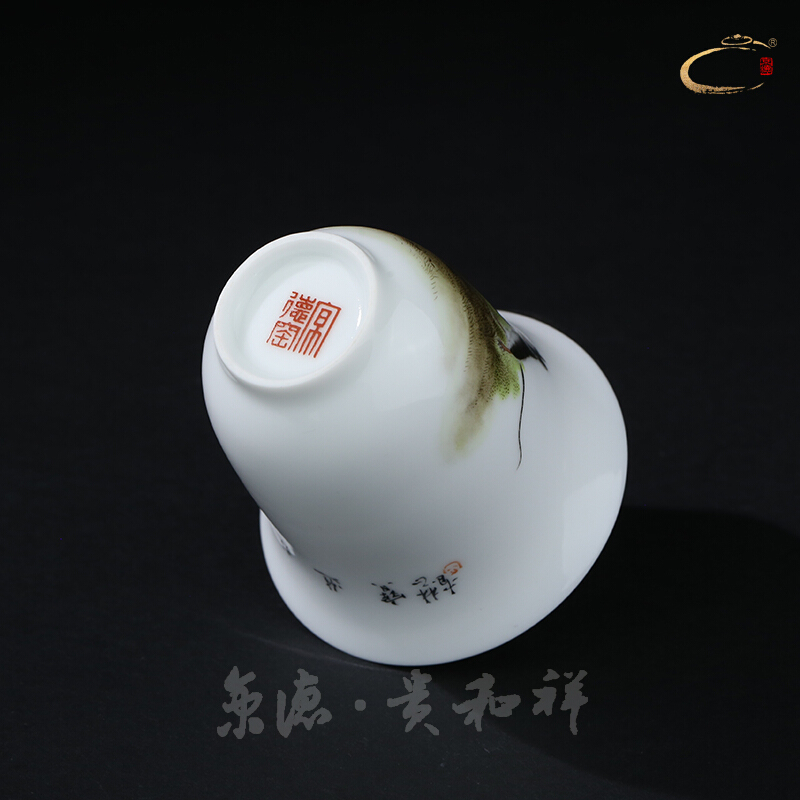 Jingdezhen and auspicious hand - made kung fu tea powder enamel animal cup ceramic masters cup a cup of pure checking mugs