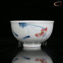 Jingde Gui Hexiang Ceramic Underglaze Luohan Cup Kung Fu Tea Cup Hand-painted Single Cup Mingcup Master Cup Small Tea Bowl