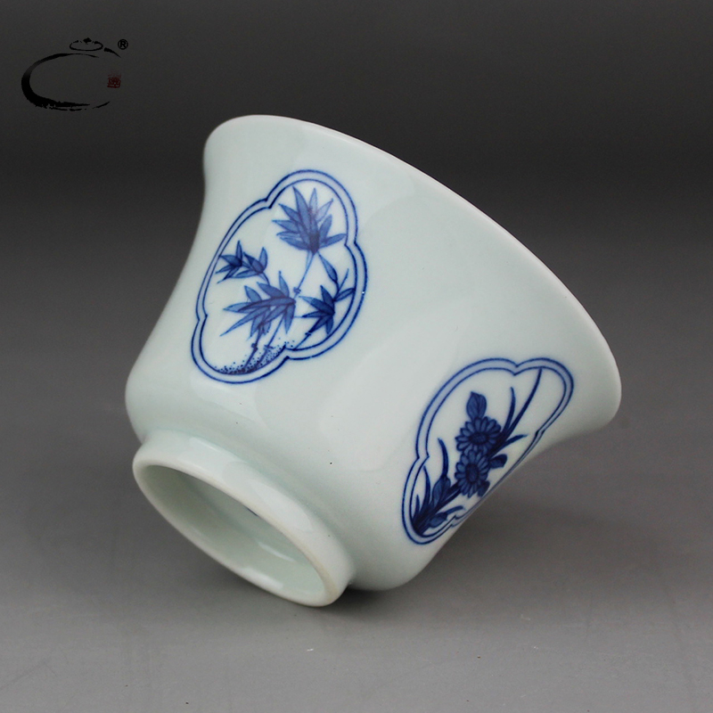 Blue and white sample tea cup and auspicious jing DE collection master cup of jingdezhen ceramic teacups hand - made by patterns single CPU