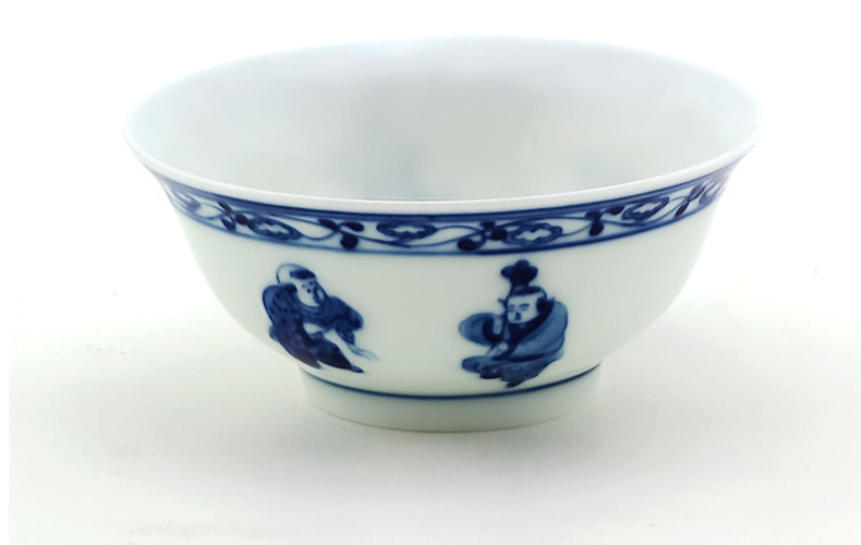 And auspicious jing DE jingdezhen blue And white porcelain up hand - made lad cup kung fu tea cup sample tea cup bowl