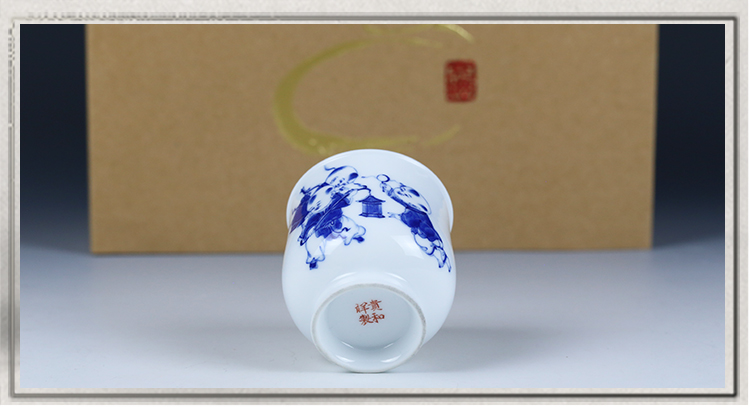 Jing DE auspicious jingdezhen esteeming harmony all checking ceramic cup sample tea cup individual private cup tea master cup for cup