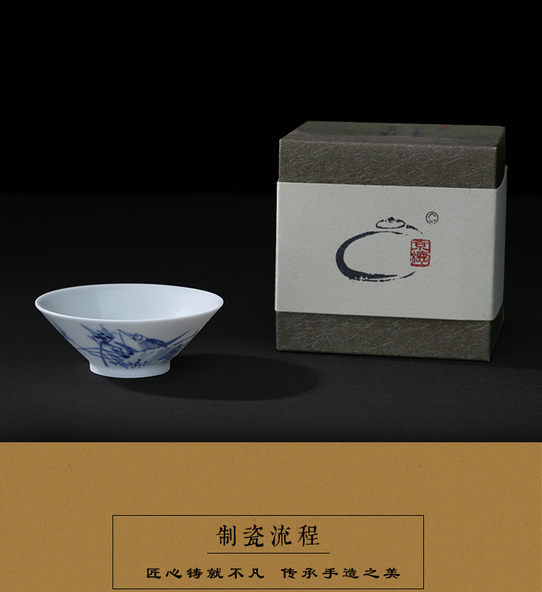 Jing DE and auspicious full manual hand - made hats of jingdezhen ceramic kung fu tea master CPU use single CPU