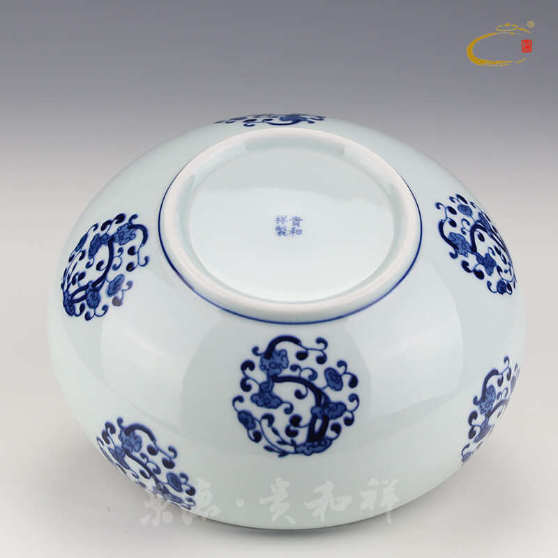 Beijing auspicious jingdezhen ceramics by hand with DE and kung fu tea tea accessories, both inside and outside color glossy ganoderma tea to wash water
