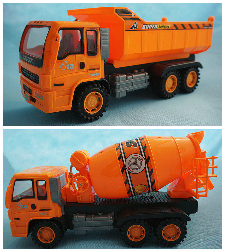 Medium engineering vehicle series Excavator inertial cement tank mixer dump truck transport vehicle model Children's toys
