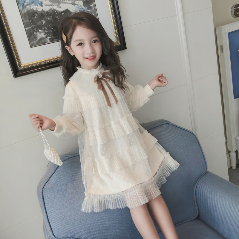 Korean girls dress autumn 2020 new princess gauze skirt