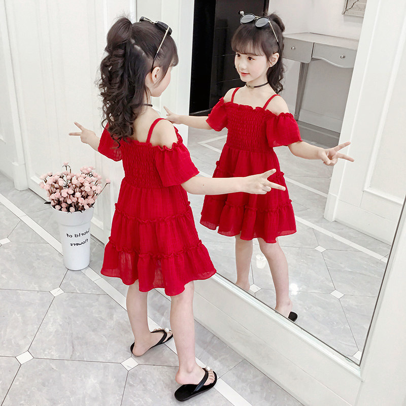 South Korean girl's dress 2022 new summer clothes children suit princess dresses girl net red summer money trendy