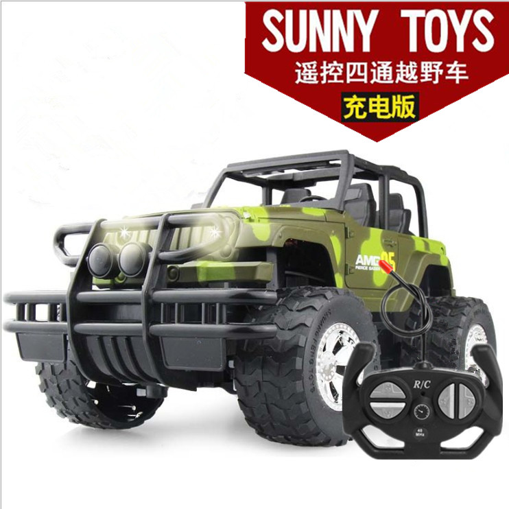 Children's gift remote control off-road jeep boy charging remote control car toy drift bigfoot racing model