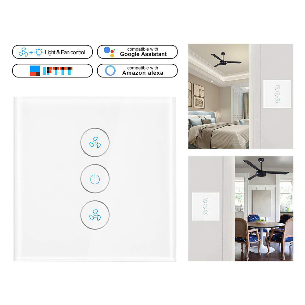 Graffiti smart ceiling fan switch APP timed voice control TUYA WiFi Smart fan switch