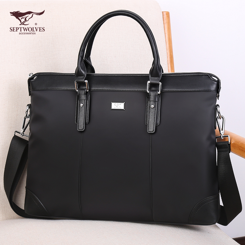 Seven Wolves Carry-on Bag Men's Canvas Man Bag Skew Satchel Shoulder Bag Oxford Cloth Satchel Men's Bag Business Briefcase
