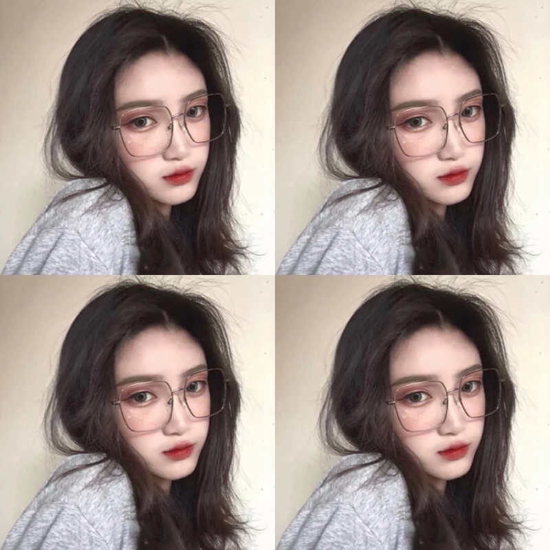 There is a degree can be equipped with myopia glasses frame big face thin net red makeup artifact Gold silk edge glasses female Korean version of the tide