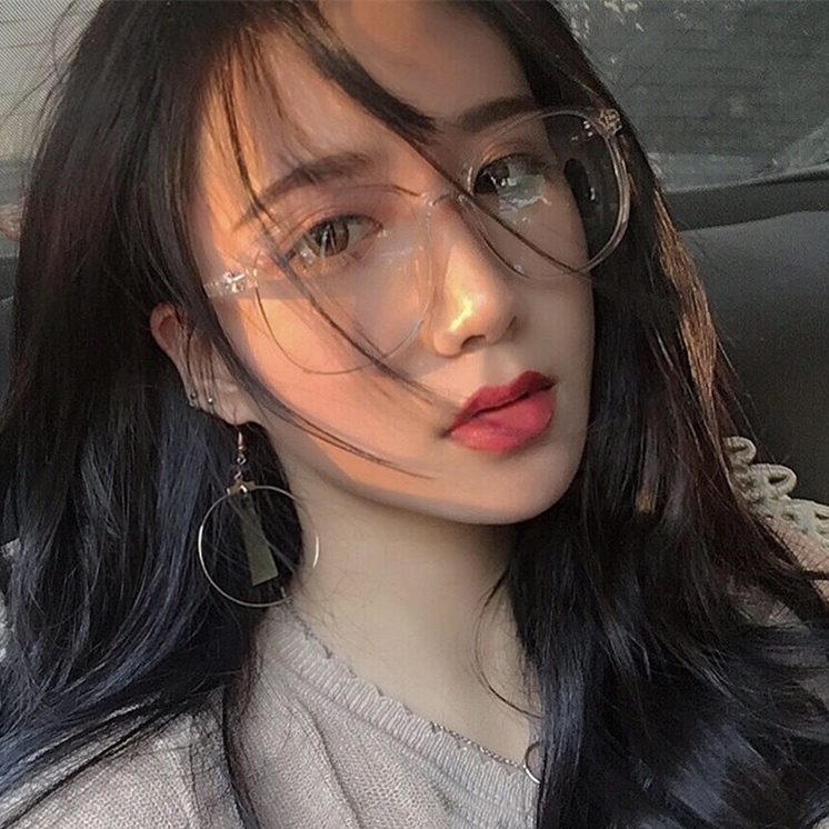 ins glasses female Korean version of the tide retro Harajuku transparent frame glasses frame female myopia has a degree of net red models round face makeup